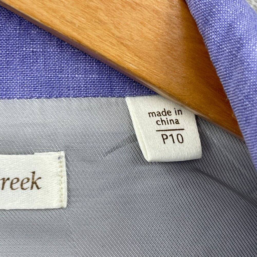 Coldwater Creek Purple Linen Blend Open Front Blazer Jacket - Picture 6 of 10